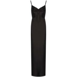 Abito Red Carpet In Raso Nero Elisabetta Franchi Donna Nero 40 IT