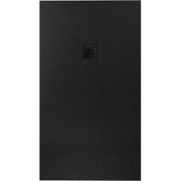 Tecnomat PIATTO DOCCIA NATURE EFFETTO PIETRA IN MARMORESINA NERO 80x100 cm H 2,5 cm PILETTA Ø 90 mm