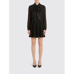 Versace Abito chemisier in crepe Nero Taglia 40