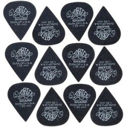 Dunlop Plectrums Tortex Sharp 1,35 12 nero