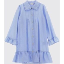 Moncler Abito chemisier in misto viscosa a righe Azzurro Taglia 4