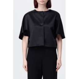 Max Mara Giacca corta in raso con fiocco posteriore Nero Taglia L