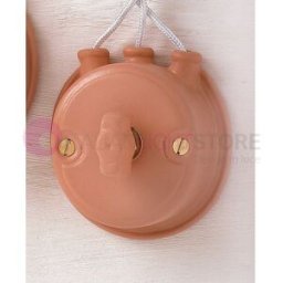 Interruttore Deviatore A Farfalla In Ceramica Con Pipe - Finitura Terracotta