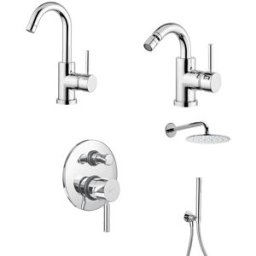 Bugnatese Kobuk miscelatore lavabo, bidet, doccia incasso con deviatore e soffione con doccetta