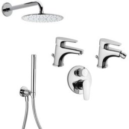 Paini Rubinetterie "Paini Smart miscelatore lavabo, bidet, doccia incasso con deviatore, soffione doccia, braccio e doccetta con duplex