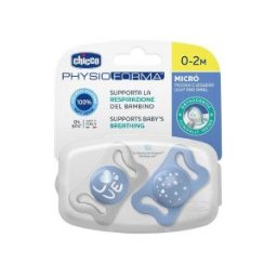 Chicco - Succhietto Physioforma Micro Silicone Blu 0-2m 2pz Chicco