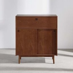 Maisons du Monde Mobile bar vintage con 2 ante scorrevoli, 1 cassetto a ribalta e 1 nicchia lung. 90 cm 90x105x48cm