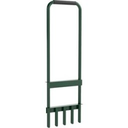 Outsunny Arieggiatore Manuale per Prato con 5 Punte Cave Manico Antiscivolo Strumento per Arieggiare il Prato Verde Scuro Aosom Italy