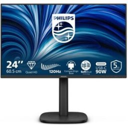 Monitor Philips Led 23.8 24b2u3601/00 Ips 2560x1440 120hz 4ms 350cd/mâ² 1500:1 2x2w Mm Reg.H Pivot Hdmi Dp Rj45 Usb-C Docking