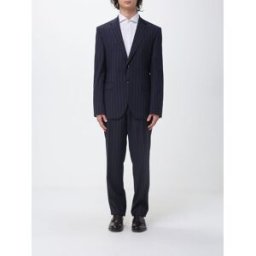 Boss Abito monopetto in lana vergine con motivo gessato Blue Taglia 54