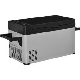 Outsunny Frigorifero portatile Auto 50L con Display LCD 2 Modalità Compressore Frigorifero da Auto con Maniglie Barca Camper Viaggi 12/24V DC e 110-240V AC Grigio+Nero Aosom Italy