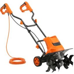 Outsunny Motozappa elettrica 1500W con impugnatura pieghevole, larghezza di lavoro 40 cm, profondità di aratura 9 cm, 6 lame, arancione Aosom Italy