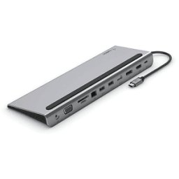 Belkin HUB USB-C 11 in 1 adattatore multiporta, Ingresso/uscita audio da 3,5 mm, Porta VGA, Lettore di schede SD 3.0, MicroSD Gigabit Ethernet, Porte USB-A 2.0, DisplayPort 1.2 4K, HDMI 1.4 PD