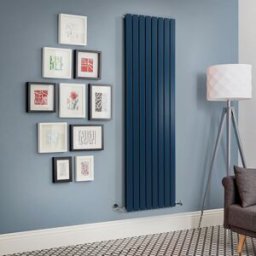 HudsonReed Radiatore Verticale Blu (Deep Sea Blue) 1780x560mm Doppio Pannello - Delta