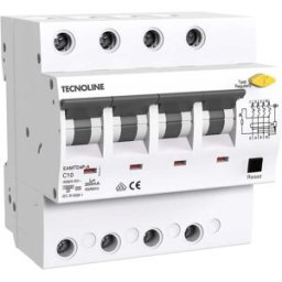 Tecnomat INTERRUTTORE MAGNETOTERMICO TECNOLINE DIFFERENZIALE 4P 10A TIPO A 300mA 10KA 415V 5 MODULI