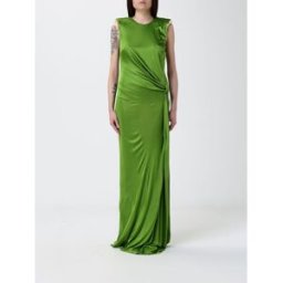 Elisabetta Franchi Abito lungo in jersey Verde Taglia 40