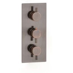 HudsonReed Miscelatore Doccia Termostatico Moderno a Tre Vie con Deviatore - Bronzo Spazzolato - Amara