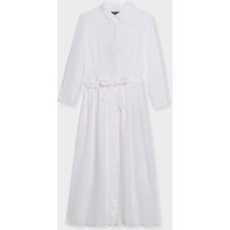 Brooks Brothers Abito Camicia In Lino Con Cintura - Donna Vestiti E Gonne Bianco S