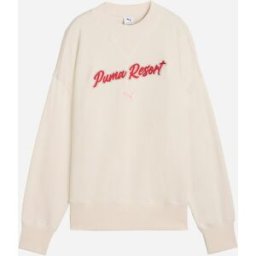 Puma Crop Premium W - Felpa - Donna - Beige