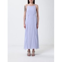 Emporio Armani Abito lungo in tecno georgette Lilla Taglia 46