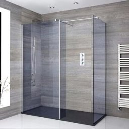 HudsonReed Box Doccia Walk-In Angolare con Piatto Doccia Ardesia e Anta Paraspruzzi (Opzionale) - Più Misure - Portland-Luna