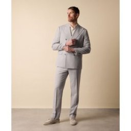 Brooks Brothers Completo Doppiopetto In Lana Vergine Weave - Uomo Abiti Grigio Chiaro 40