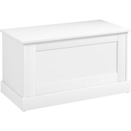 Homcom Cassapanca contenitore con porta giochi e cerniera di sicurezza per soggiorno, in legno, 80x40x45 cm, bianco Aosom Italy