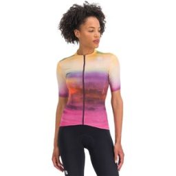 Sportful Maglia Ciclismo Flow Superg Carmine Rose Giallo Donna S
