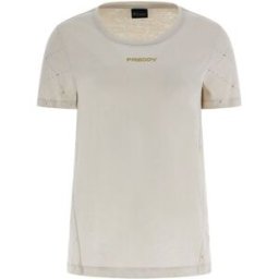 Freddy Maglietta Palestra Mezza Manica Logo Beige Donna XS