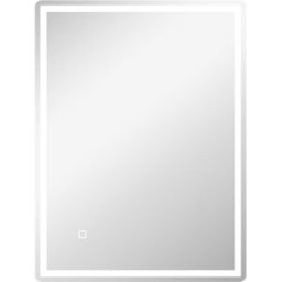 Homcom Specchio bagno Specchio da bagno Specchio da parete LED. Interruttore touch, funzione antivapore, 60 x 80 x 4 cm, Bianco Aosom Italy