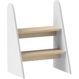 Aiyaplay Sgabello per bambini sgabello 2 gradini per bambini 3-8 anni in legno carico max. 20 kg bianco Aosom Italy