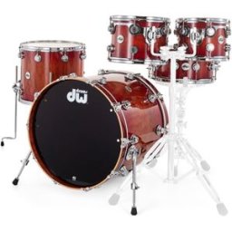 DW Exotic Giant Quilted Sapele Anniversary Amber to Candy Red Burst over Giant Quilted Sapele