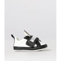 Moschino Sneakers in pelle con logo e patch Teddy Bianco Taglia 18