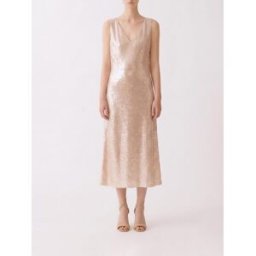 Fabiana Filippi Abito midi con paillettes Nudo Taglia 40