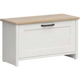 garneroarredamenti Cassapanca scarpiera 85x49h cm 1 anta bianco frassinato Lars