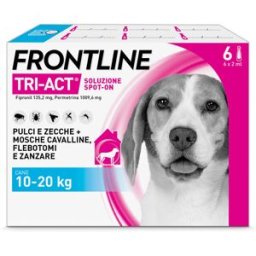 Frontline Tri-Act Antiparassitario Per Cani Contro Parassiti E Insetti Volanti 10-20Kg 6 PIPETTE