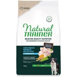 Natural Trainer Selected Quality Cane Medium & Maxi con Pesce Bianco 10KG