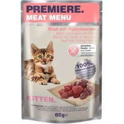 Premiere Meat Menu Kitten Busta Multipack 12x85G MANZO E CUORE TACCHINO