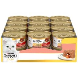 Gourmet Gold Cuore Morbido Cat Lattina Multipack 24x85G SALMONE
