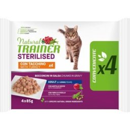 Natural Trainer Cat Sterilised Busta Multipack 4x85G TACCHINO