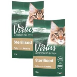 Virtus Cat Nutrition Selection Sterilised Pollo e Anatra KIT RISPARMIO 2X1.8KG