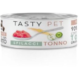 Tasty Pet Cat Sfilacci in Brodo Lattina Multipack 24x85G TONNO ORATA E MELA
