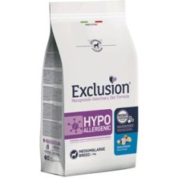 Exclusion Hypoallergenic Dog Medium&Large Pesce e Patate 2KG