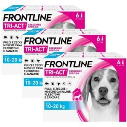 Frontline Tri-Act Antiparassitario Per Cani Contro Parassiti E Insetti Volanti 10-20Kg KIT 18 PIPETTE