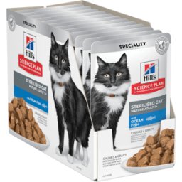 HILLS Hill's Science Plan Senior Sterilised Busta Multipack 12x85G PESCE OCEANICO