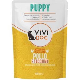 Vivi Dog Puppy Busta Multipack 24x100G POLLO E TACCHINO