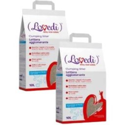 LOVEDI Lovedì Lettiera Agglomerante Talco KIT RISPARMIO 2X10L