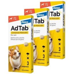 AdTab Compresse Masticabili Cane 5,5-11kg 225 MG KIT 9 COMPRESSE