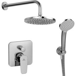 KIT DOCCIA INCASSO IDEAL STANDARD ESLA CROMO MONOCOMANDO DEVIATORE 2 VIE SOFFIONE Ø 200 mm