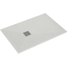 Tecnomat PIATTO DOCCIA EVEREST EFFETTO PIETRA IN MARMORESINA BIANCO 80x120 cm H 2,4 cm PILETTA Ø 90 mm